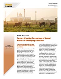 Factors Affecting Perceptions of Animal Welfare in Developing Countries