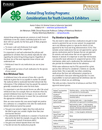 Animal Drug Testing Programs: Considerations for Youth Livestock Exhibitors