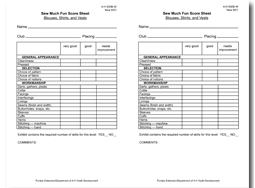Sew Much Fun Score Sheet: Blouses, Shirts, and Vests