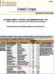 Field Crops: Soybean Insect Control Recommendations - 2015