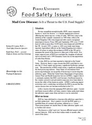 Mad Cow Disease: Is It a Threat to the U.S. Food Supply?