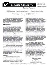 1996 Indiana Corn Quality Survey: Composition Data