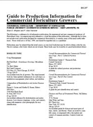 Guide to Production Information for Commercial Floriculture Growers