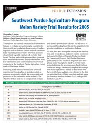 Southwest Purdue Agriculture Program Melon Variety Trial Results for 2005