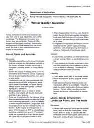Winter Garden Calendar