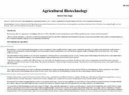 Agricultural Biotechnology: Before you judge
