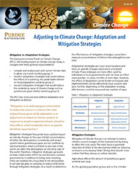 Adjusting to Climate Change:  Adaptation and Mitigation Stretegies
