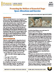 Promoting the Welfare of Kenneled Dogs: Space Allocations and Exercise