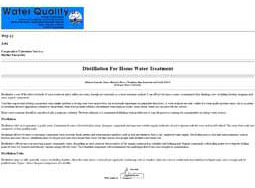 Distillation for Home Water Treatment