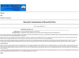Bacterial Contamination of Household Water