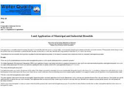 Land Application of Municipal & Industrial Biosolids